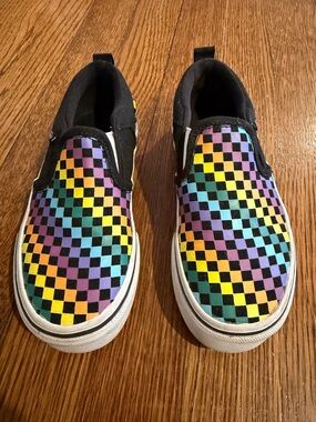 Vans Kids Slip-On Checkerboard Sneakers - Purple, Yellow, Teal, Blue, Black